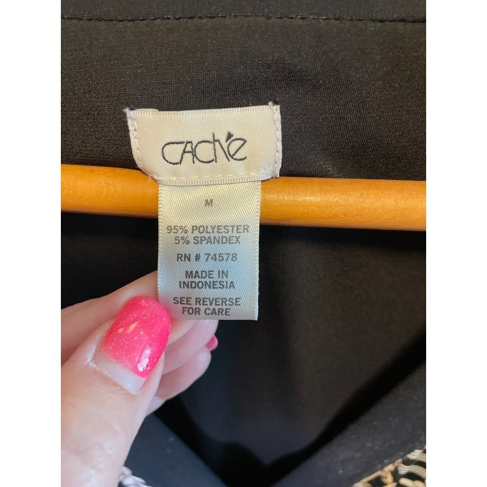 Cache Black Faux Wrap Horse Bit Fitted 3/4 Sleeve… - image 6